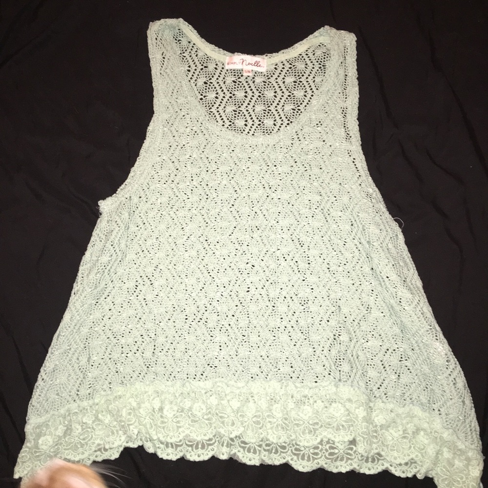 Mint green knit tank